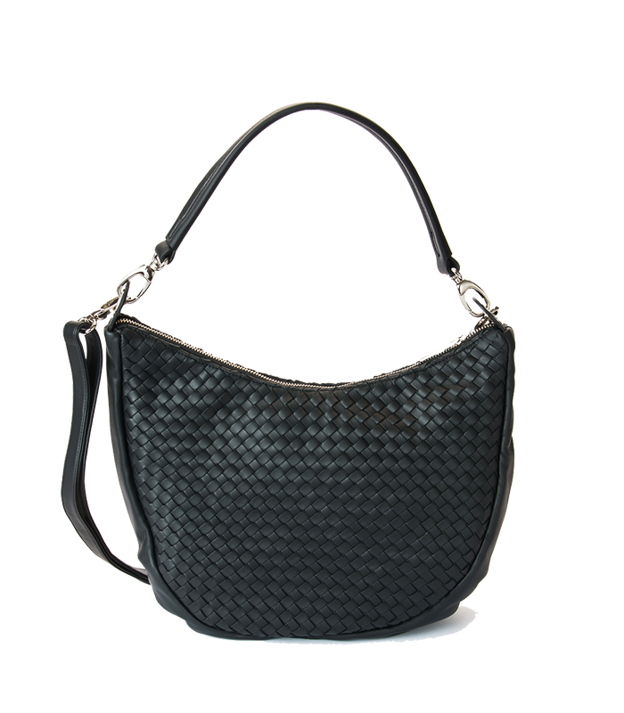 BORSA IN PELLE INTRECCIATA COLORE NERO BORSA IN PELLE INTRECCIATA COLORE NERO