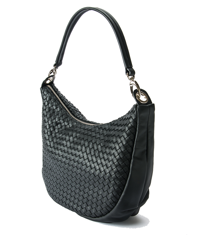 BORSA IN PELLE INTRECCIATA COLORE NERO